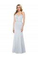 Azul cielo claro Cubierta Sin tirantes Satén Largo Formales Vestidos de dama de honor / Vestidos de fiesta Descuento