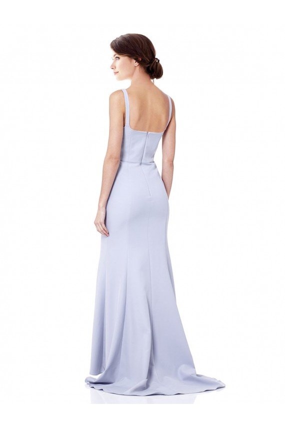Azul cielo claro Sirena Tirantes espagueti Crepé Elástico Largo Formales Vestidos de dama de honor / Vestidos de fiesta Descuento