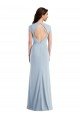 Azul cielo claro Trompeta Crepé Elástico Largo Formales Vestidos de dama de honor / Vestidos de fiesta Descuento