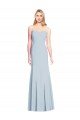 Azul cielo claro Trompeta Cuello de Corazón Sin tirantes Crepé Elástico Largo Vestidos de dama de honor / Vestidos de fiesta Descuento
