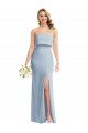 Azul cielo claro Trompeta Sin tirantes Crepé Elástico Largo Vestidos de dama de honor / Vestidos de fiesta Descuento