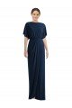 Azul marina oscuro Cubierta Barco Spandex Largo Vestidos de dama de honor / Vestidos de fiesta Descuento
