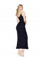 Azul marina oscuro Sirena Cuello en V Cuello Alto Gasa Corto Formales Vestidos de dama de honor / Vestidos de fiesta / Vestidos de cóctel Descuento