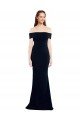Azul marina oscuro Sirena Hombros Descubiertos Crepé Elástico Largo Formales Vestidos de dama de honor / Vestidos de fiesta Descuento