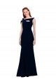 Azul marina oscuro Sirena Hombros Descubiertos Crepé Elástico Largo Formales Vestidos de dama de honor / Vestidos de fiesta Descuento