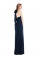 Azul marina oscuro Trompeta Cuello Alto Crepé Elástico Largo Vestidos de dama de honor / Vestidos de fiesta Descuento