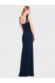 Azul marina oscuro Trompeta Tirantes espagueti Crepé Elástico Largo Vestidos de dama de honor / Vestidos de fiesta Descuento
