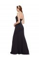 Azul marina oscuro línea A Sin tirantes Crepé Elástico Largo Formales Vestidos de dama de honor / Vestidos de fiesta Descuento