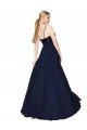 Azul marina oscuro línea A Tirantes espagueti Gasa Lentejuela Largo Vestidos de dama de honor / Vestidos de fiesta Descuento