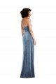 Azul polvoriento Cubierta Sin tirantes Terciopelo Elástico Largo Formales Vestidos de dama de honor / Vestidos de fiesta Descuento