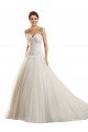 Blanco Cuello de Corazón Cola capilla Tul Encaje Vestidos de novia Descuento