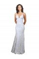 Blanco Sirena Cuello en V Cuello Alto Crepé Elástico Lentejuela Tul Largo Formales Vestidos de dama de honor / Vestidos de fiesta Descuento