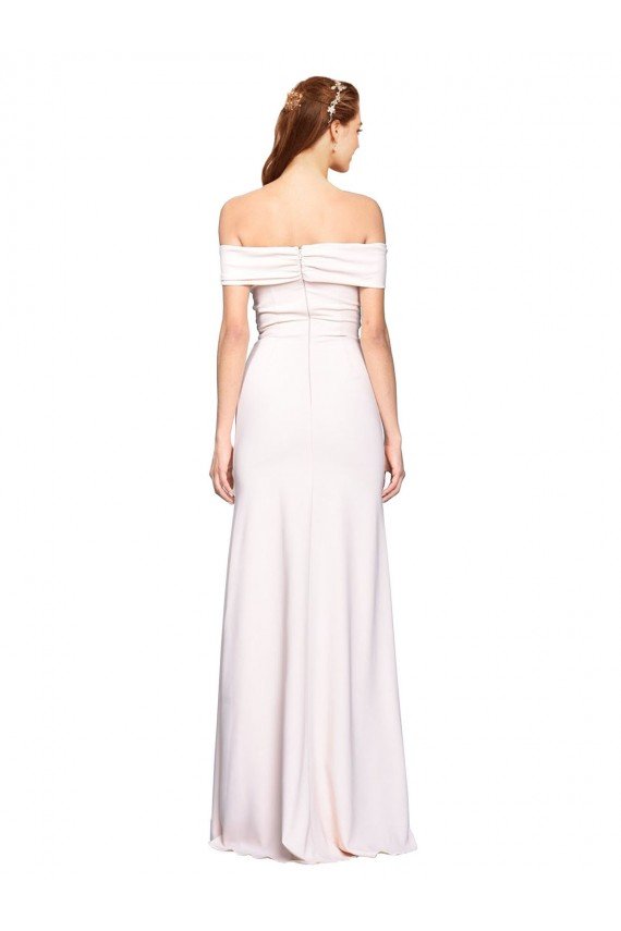 Blanco Sirena Hombros Descubiertos Crepé Elástico Largo Formales Vestidos de dama de honor / Vestidos de fiesta Descuento