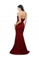 Borgoña Cubierta Cuello de Corazón Sin tirantes Crepé Elástico Largo Formales Vestidos de dama de honor / Vestidos de fiesta Descuento