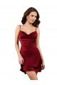 Borgoña Cubierta Midi Satén sedoso Corto Formales Vestidos de dama de honor / Vestidos de fiesta / Vestidos de cóctel Descuento