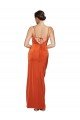 Rust Cubierta Tirantes espagueti Barrer tren Satén elástico Largo Formales Vestidos de dama de honor / Vestidos de fiesta Descuento