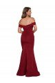 Borgoña Sirena Hombros Descubiertos Spandex Largo Formales Vestidos de dama de honor / Vestidos de fiesta Descuento