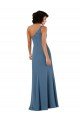 Borgoña línea A Un Hombre Gasa Largo Formales Vestidos de dama de honor / Vestidos de noche Descuento