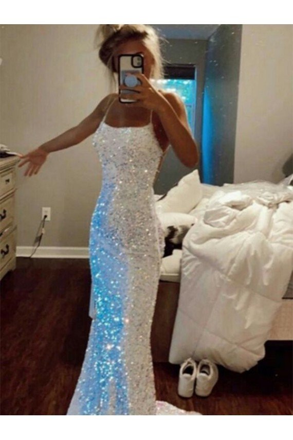 Color mostrado Cubierta Tirantes espagueti Barrer tren Lentejuelas Terciopelo Largo Vestidos de fiesta Descuento