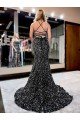 Color mostrado Cubierta Tirantes espagueti Barrer tren Lentejuelas Terciopelo Largo Vestidos de fiesta Descuento