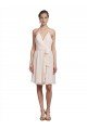 Crema Rosa línea A Halter Cuello en V Gasa Corto Vestidos de dama de honor / Vestidos de cóctel / Vestidos para homecoming Descuento