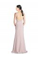 Cubierta Halter Cuello Alto Gasa Largo Vestidos de dama de honor Descuento