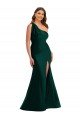 Evergreen Sirena Un Hombre Satén sedoso Largo Formales Vestidos de dama de honor / Vestidos de fiesta Descuento