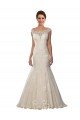 Marfil & Champán Sirena Hombros Descubiertos Cola capilla Encaje Boho Vestidos de novia Descuento
