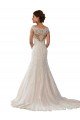 Marfil & Champán Sirena Hombros Descubiertos Cola capilla Encaje Boho Vestidos de novia Descuento
