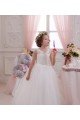 Marfil Cuello Alto Tul Encaje Largo vestidos de niña de las flores Descuento
