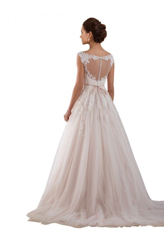 Marfil Cuello de Corazón Cola capilla Tul Encaje Vestidos de novia Descuento