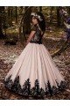 Marfil Cuello de Corazón Satén Encaje Largo vestidos de niña de las flores Descuento