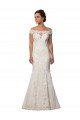 Marfil Sirena Hombros Descubiertos Cola capilla Encaje Boho Vestidos de novia Descuento