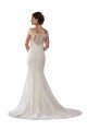 Marfil Sirena Hombros Descubiertos Cola capilla Encaje Boho Vestidos de novia Descuento