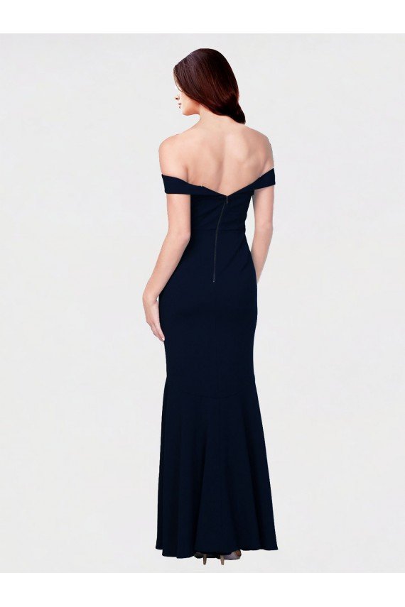 Marfil Sirena Hombros Descubiertos Crepé Elástico Largo Formales Vestidos de dama de honor / Vestidos de fiesta Descuento
