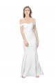 Marfil Sirena Hombros Descubiertos Crepé Elástico Largo Formales Vestidos de dama de honor / Vestidos de fiesta Descuento