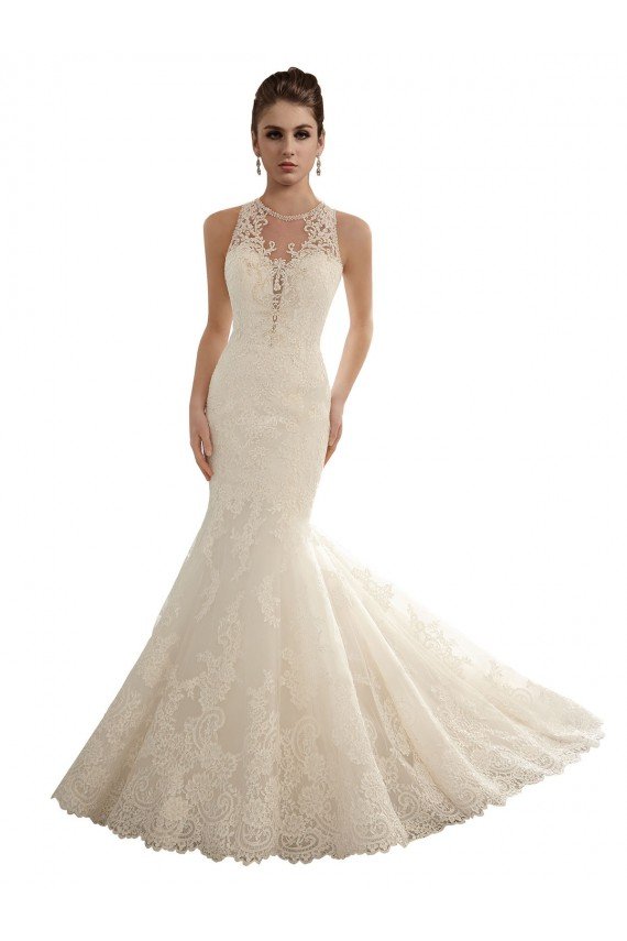 Marfil Sirena Ilusión Cola capilla Encaje Vestidos de novia Descuento