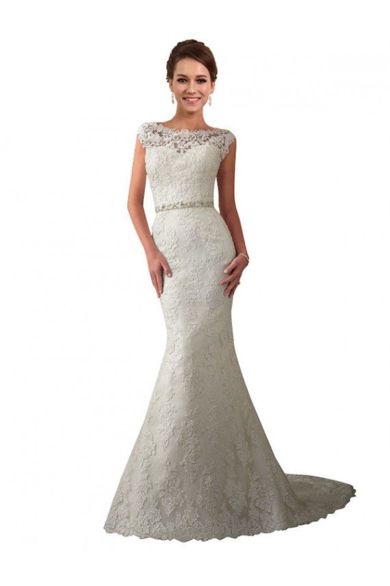 Marfil Sirena Ilusión Cola capilla Tul Encaje Vestidos de novia Descuento