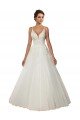 Marfil Tirantes espagueti Cola capilla Tul Encaje Boho Vestidos de novia Descuento