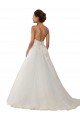 Marfil Tirantes espagueti Cola capilla Tul Encaje Boho Vestidos de novia Descuento