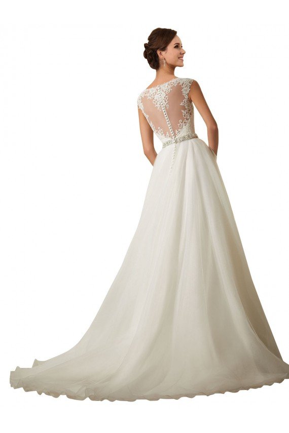 Marfil Ilusión Cola capilla Tul Encaje Vestidos de novia Descuento