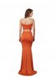 Naranja Sirena Sin tirantes Spandex Largo Formales Vestidos de dama de honor / Vestidos de fiesta Descuento