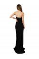 Negro Columna Cuello de Corazón Sin tirantes Cuello Alto Crepé Elástico Largo Formales Vestidos de dama de honor / Vestidos de fiesta Descuento
