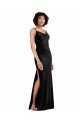 Negro Columna Terciopelo Elástico Largo Formales Vestidos de dama de honor / Vestidos de fiesta Descuento