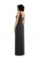 Negro Cubierta Cuello en V Spandex Largo Formales Vestidos de dama de honor / Vestidos de fiesta Descuento