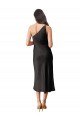 Negro Cubierta Un Hombre Midi Satén elástico Corto Formales Vestidos de dama de honor / Vestidos de fiesta / Vestidos de cóctel Descuento