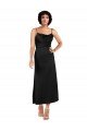 Negro línea A Tirantes espagueti Satén sedoso Corto Formales Vestidos de dama de honor / Vestidos de fiesta / Vestidos de cóctel Descuento