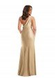 Oro suave Sirena Un Hombre Satén sedoso Largo Formales Vestidos de dama de honor / Vestidos de fiesta Descuento
