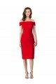 Rojo Cubierta Hombros Descubiertos Cóctel Crepé Elástico Corto Formales Vestidos de dama de honor / Vestidos de fiesta / Vestidos de cóctel Descuento