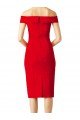 Rojo Cubierta Hombros Descubiertos Cóctel Crepé Elástico Corto Formales Vestidos de dama de honor / Vestidos de fiesta / Vestidos de cóctel Descuento
